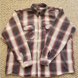 Five Brother Button Up Heavy Flannel Shirt Plaid Men's 2XL Workwear